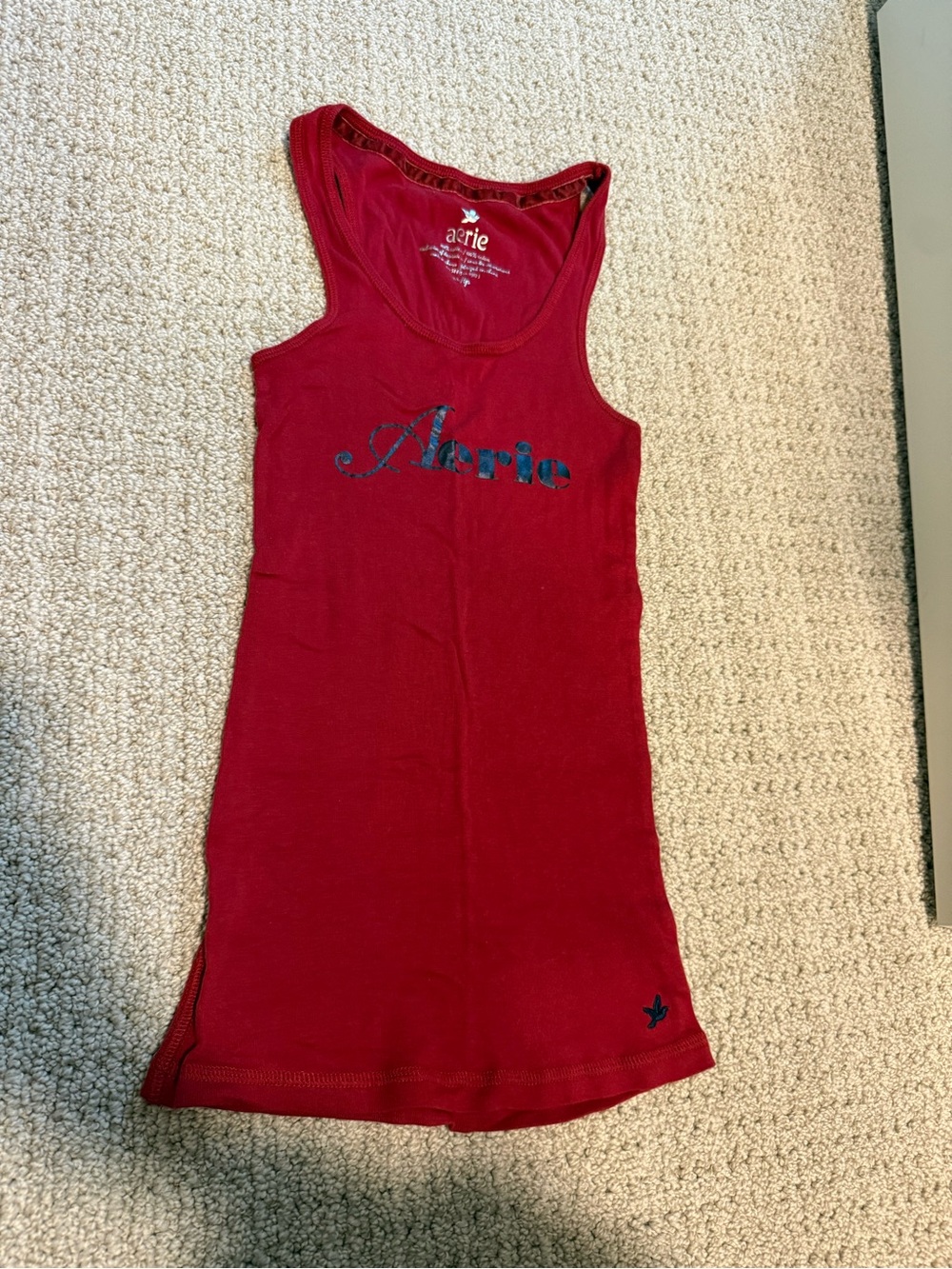 Aerie Women's Red Logo Ribbed Tank